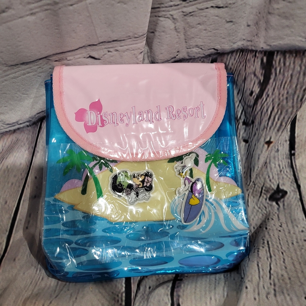 Vintage Disneyland Resort Vinyl Mini Backpack. Minnie and Daisy